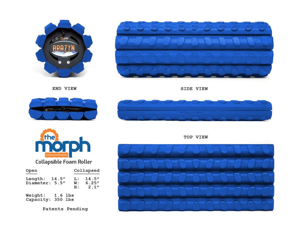 Brazyn Morph Collapsable Foam Roller For Sciatica and Low Back Pain